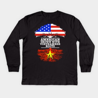 American Grown With Vietnamese Roots - Gift for Vietnamese With Roots From Vietnam Kids Long Sleeve T-Shirt